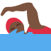 🏊🏿‍♀️ woman swimming: dark skin tone display on Twitter